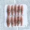 image:imageBABALAL Long Coffin Press On Nails  Brown Silver Chrome Ombre Fake Nails with Luxury Design Gold Charms 10 Pieces Custom Handmade False Nails For Women ManicureBNCU105