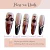image:imageBABALAL Long Coffin Press On Nails  Brown Silver Chrome Ombre Fake Nails with Luxury Design Gold Charms 10 Pieces Custom Handmade False Nails For Women ManicureBNCU104