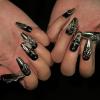 image:imageBABALAL Long Coffin Press On Nails  Brown Silver Chrome Ombre Fake Nails with Luxury Design Gold Charms 10 Pieces Custom Handmade False Nails For Women ManicureBNCU102s