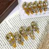 image:imageBABALAL Long Coffin Press On Nails  Brown Silver Chrome Ombre Fake Nails with Luxury Design Gold Charms 10 Pieces Custom Handmade False Nails For Women ManicureBNCU113