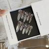 image:imageBABALAL Long Coffin Press On Nails  Brown Silver Chrome Ombre Fake Nails with Luxury Design Gold Charms 10 Pieces Custom Handmade False Nails For Women ManicureBNCU103xs