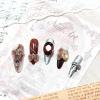image:imageBABALAL Long Coffin Press On Nails  Brown Silver Chrome Ombre Fake Nails with Luxury Design Gold Charms 10 Pieces Custom Handmade False Nails For Women ManicureBNCU110
