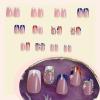 image:imageBABALAL Long Coffin Press on Nails  Gold Chrome Fake Nails 3d Design Cat Eye Bling Shiny French Tip Luxury Acrylic False Nails 24Pcs CustombbfnH001