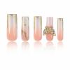 image:imageBABALAL Long Coffin Press on Nails  Gold Chrome Fake Nails 3d Design Cat Eye Bling Shiny French Tip Luxury Acrylic False Nails 24Pcs CustombbfnH004