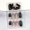 image:imageBABALAL Long Coffin Press on Nails  Gold Chrome Fake Nails 3d Design Cat Eye Bling Shiny French Tip Luxury Acrylic False Nails 24Pcs CustombbfnH00501