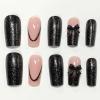 image:imageBABALAL Long Coffin Press on Nails  Gold Chrome Fake Nails 3d Design Cat Eye Bling Shiny French Tip Luxury Acrylic False Nails 24Pcs CustombbfnH00501