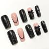image:imageBABALAL Long Coffin Press on Nails  Gold Chrome Fake Nails 3d Design Cat Eye Bling Shiny French Tip Luxury Acrylic False Nails 24Pcs CustombbfnH00501