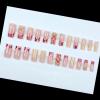 image:imageBABALAL Long Coffin Press on Nails  Gold Chrome Fake Nails 3d Design Cat Eye Bling Shiny French Tip Luxury Acrylic False Nails 24Pcs CustombbfnH010