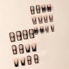 image:imageBABALAL Long Coffin Press on Nails  Gold Chrome Fake Nails 3d Design Cat Eye Bling Shiny French Tip Luxury Acrylic False Nails 24Pcs CustombbfnH013