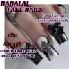 image:imageBABALAL Long Coffin Press on Nails  Gold Chrome Fake Nails 3d Design Cat Eye Bling Shiny French Tip Luxury Acrylic False Nails 24Pcs CustombbfnH016
