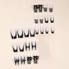 image:imageBABALAL Long Coffin Press on Nails  Gold Chrome Fake Nails 3d Design Cat Eye Bling Shiny French Tip Luxury Acrylic False Nails 24Pcs CustombbfnH016