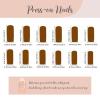 image:imageBABALAL Long Coffin Press on Nails  Gold Chrome Fake Nails 3d Design Cat Eye Bling Shiny French Tip Luxury Acrylic False Nails 24Pcs CustombbfnH026