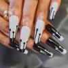 image:imageBABALAL Press on Nails Long Coffin Artificial Fake Nails Punk Full Cover Acrylic False Nail Tips 24Pcs Glossy Fake Fingernails for Women and Girls