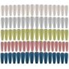 image:imageBABALAL 120 Pieces Colorful Fake Nails Coffin Ballerina Press on Nails Long False Nail Tips Full Cover Artificial Nails Sets for DIY Nail ArtStyle D