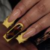 image:imageBABALAL Acrylic Press on Nails Medium Coffin Fake Nails  White French Tip Bow Charm amp Shiny Rhinestone Luxury Design Handmade Manicure 24Pcs Full Cover False NailsBNR101