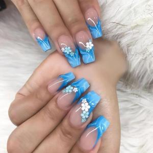image:imageBABALAL Acrylic Press on Nails Medium Coffin Fake Nails  White French Tip Bow Charm amp Shiny Rhinestone Luxury Design Handmade Manicure 24Pcs Full Cover False NailsBNR113