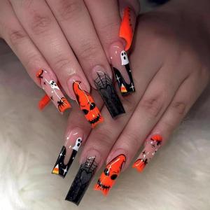 image:imageBABALAL Acrylic Press on Nails Medium Coffin Fake Nails  White French Tip Bow Charm amp Shiny Rhinestone Luxury Design Handmade Manicure 24Pcs Full Cover False NailsBNR115