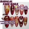 image:imageBABALAL Anime Press On Nails Medium Almond Fake Nails Yellow Red Summer Design Apple Flower Cartoon 24Pcs Glossy Acrylic False NailsBNSA103