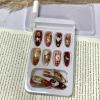 image:imageBABALAL Anime Press On Nails Medium Almond Fake Nails Yellow Red Summer Design Apple Flower Cartoon 24Pcs Glossy Acrylic False NailsBNSA103