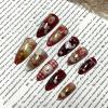 image:imageBABALAL Anime Press On Nails Medium Almond Fake Nails Yellow Red Summer Design Apple Flower Cartoon 24Pcs Glossy Acrylic False NailsBNSA103