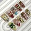 image:imageBABALAL Anime Press On Nails Medium Almond Fake Nails Yellow Red Summer Design Apple Flower Cartoon 24Pcs Glossy Acrylic False NailsBNSA103cartoon