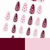 image:imageBABALAL Anime Press On Nails Medium Almond Fake Nails Yellow Red Summer Design Apple Flower Cartoon 24Pcs Glossy Acrylic False NailsBNSA105