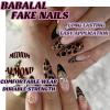 image:imageBABALAL Anime Press On Nails Medium Almond Fake Nails Yellow Red Summer Design Apple Flower Cartoon 24Pcs Glossy Acrylic False NailsBNSA107