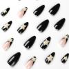 image:imageBABALAL Anime Press On Nails Medium Almond Fake Nails Yellow Red Summer Design Apple Flower Cartoon 24Pcs Glossy Acrylic False NailsBNSA112star