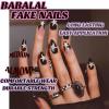 image:imageBABALAL Anime Press On Nails Medium Almond Fake Nails Yellow Red Summer Design Apple Flower Cartoon 24Pcs Glossy Acrylic False NailsBNSA112star