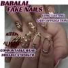 image:imageBABALAL Anime Press On Nails Medium Almond Fake Nails Yellow Red Summer Design Apple Flower Cartoon 24Pcs Glossy Acrylic False NailsBNSA122