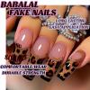 image:imageBABALAL Black and Gold Press on Nails Long Coffin Fake Nails Flower Print Design Trendy 24Pcs Glossy Bling Acrylic False NailsBNB202