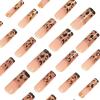 image:imageBABALAL Black and Gold Press on Nails Long Coffin Fake Nails Flower Print Design Trendy 24Pcs Glossy Bling Acrylic False NailsBNB202