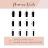 image:imageBABALAL Black and Gold Press on Nails Long Coffin Fake Nails Flower Print Design Trendy 24Pcs Glossy Bling Acrylic False NailsBNB208