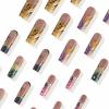 image:imageBABALAL Black and Gold Press on Nails Long Coffin Fake Nails Flower Print Design Trendy 24Pcs Glossy Bling Acrylic False NailsBNB208