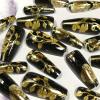 image:imageBABALAL Black and Gold Press on Nails Long Coffin Fake Nails Flower Print Design Trendy 24Pcs Glossy Bling Acrylic False NailsBNB21001