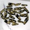 image:imageBABALAL Black and Gold Press on Nails Long Coffin Fake Nails Flower Print Design Trendy 24Pcs Glossy Bling Acrylic False NailsBNB21001