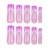image:imageBABALAL Long Square Press on Nails  Brown Cheetah French Tip Fake Nails 3D Cherry Design Acrylic Glossy Full Cover Reusable False Nails 24PcsANF02