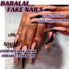 image:imageBABALAL Long Square Press on Nails  Brown Cheetah French Tip Fake Nails 3D Cherry Design Acrylic Glossy Full Cover Reusable False Nails 24PcsANF02blackcurve