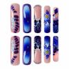 image:imageBABALAL Long Square Press on Nails  Brown Cheetah French Tip Fake Nails 3D Cherry Design Acrylic Glossy Full Cover Reusable False Nails 24PcsANF02bluecurve