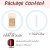 image:imageBABALAL Long Square Press on Nails  Brown Cheetah French Tip Fake Nails 3D Cherry Design Acrylic Glossy Full Cover Reusable False Nails 24PcsANF02luxury