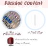 image:imageBABALAL Long Square Press on Nails  Brown Cheetah French Tip Fake Nails 3D Cherry Design Acrylic Glossy Full Cover Reusable False Nails 24PcsANF02rhinestone