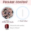 image:imageBABALAL Long Square Press on Nails  Brown Cheetah French Tip Fake Nails 3D Cherry Design Acrylic Glossy Full Cover Reusable False Nails 24PcsANF0301