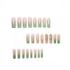 image:imageBABALAL Long Square Press on Nails  Brown Cheetah French Tip Fake Nails 3D Cherry Design Acrylic Glossy Full Cover Reusable False Nails 24PcsANF03green