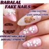 image:imageBABALAL Medium Almond Press on Nails  Green Spring Fake Nails Cat Eye Bling Design with Flower Trendy Full Cover Acrylic False Nails for Women Girls 24PcsANI03cute