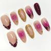 image:imageBABALAL Medium Almond Press on Nails  Green Spring Fake Nails Cat Eye Bling Design with Flower Trendy Full Cover Acrylic False Nails for Women Girls 24PcsANI0201