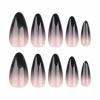 image:imageBABALAL Medium Almond Press on Nails  Green Spring Fake Nails Cat Eye Bling Design with Flower Trendy Full Cover Acrylic False Nails for Women Girls 24PcsANI04