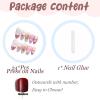 image:imageBABALAL Medium Almond Press on Nails  Green Spring Fake Nails Cat Eye Bling Design with Flower Trendy Full Cover Acrylic False Nails for Women Girls 24PcsANI03cute
