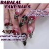 image:imageBABALAL Medium Almond Press on Nails  Green Spring Fake Nails Cat Eye Bling Design with Flower Trendy Full Cover Acrylic False Nails for Women Girls 24PcsANI03spider