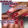 image:imageBABALAL Medium Almond Press on Nails  Green Spring Fake Nails Cat Eye Bling Design with Flower Trendy Full Cover Acrylic False Nails for Women Girls 24PcsANI04redot