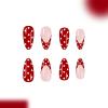 image:imageBABALAL Medium Almond Press on Nails  Green Spring Fake Nails Cat Eye Bling Design with Flower Trendy Full Cover Acrylic False Nails for Women Girls 24PcsANI04redot